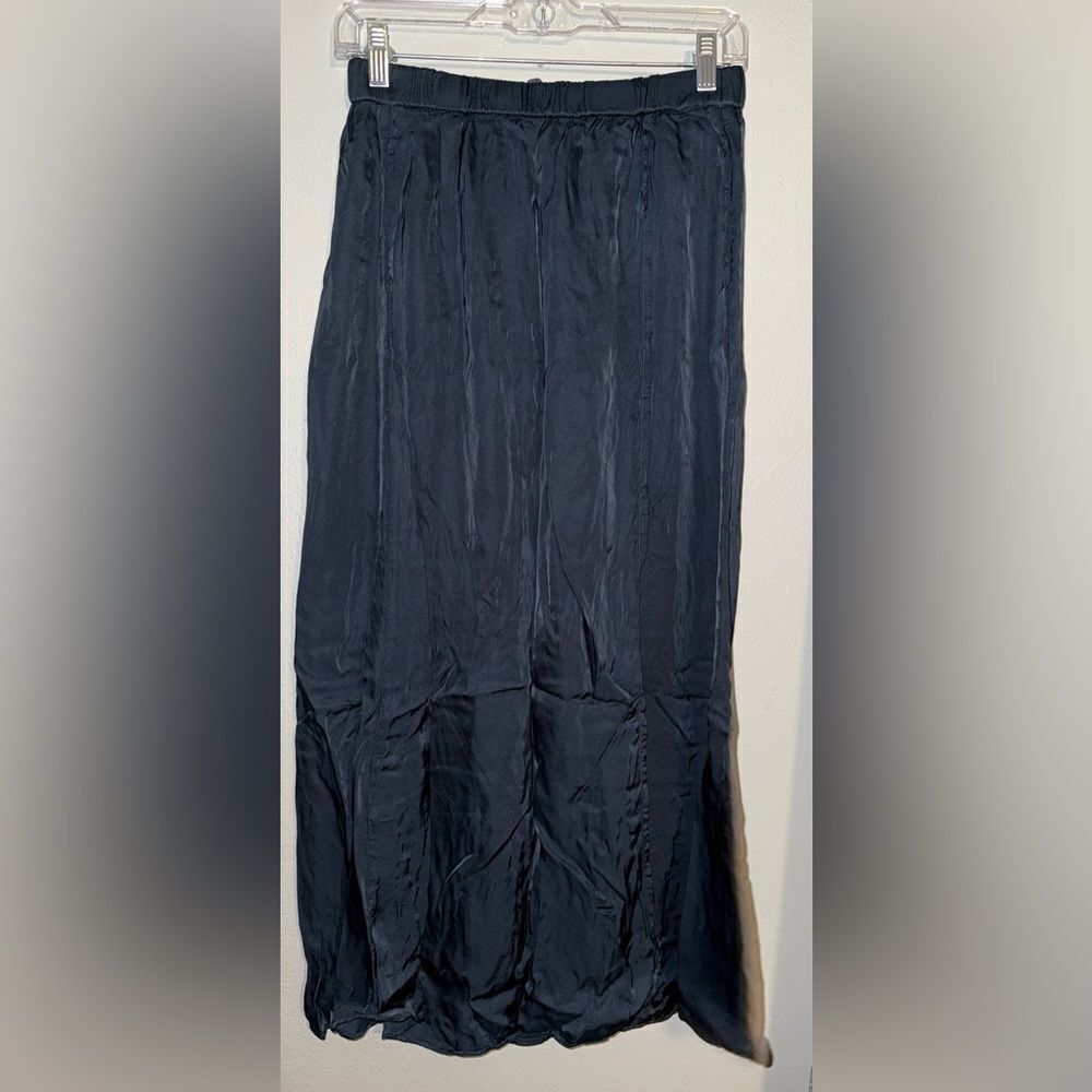 Diega Black whimsy goth grunge witchy maxi faux wrap skirt medium #719